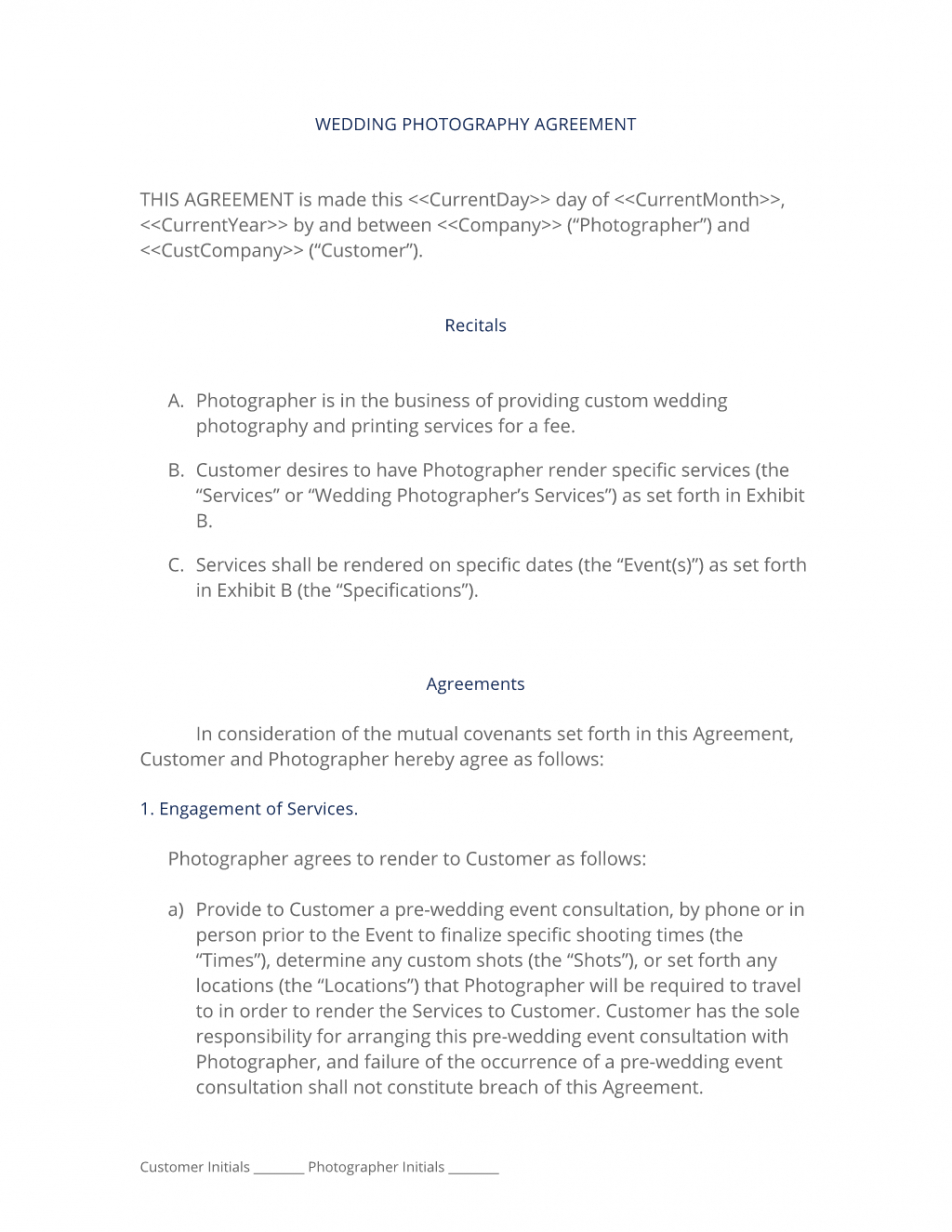 editable wedding photography agreement  3 easy steps photography wedding contract template pdf