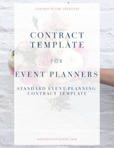 event planner contract template  contract for creatives event management contract template word