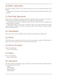 free contracts  interior design contract template template interior decorating contract template excel