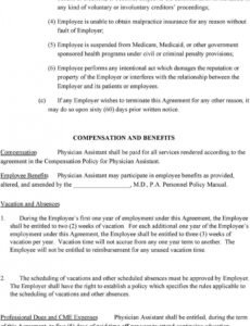 physician assistant employment agreement terms of agreement physician assistant employment contract template example