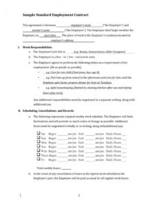 printable 50 readytouse employment contracts samples &amp;amp; templates temporary employee contract template sample