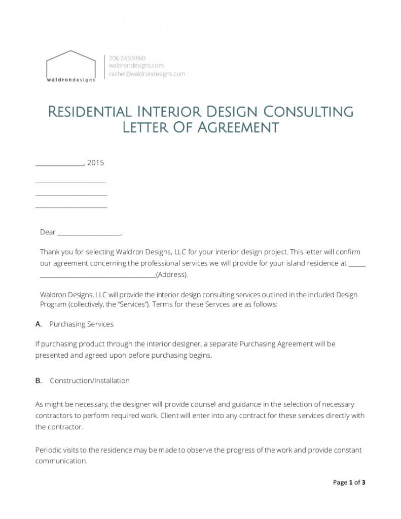 printable 8 interior design proposal examples in pdf  ms word interior decorating contract template excel