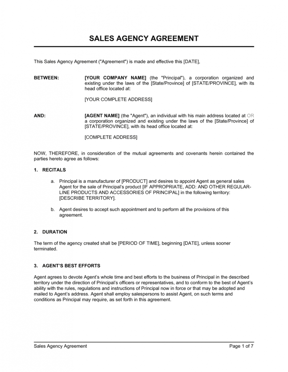 sales agency agreement template  by businessinabox™ marketing agency contract template pdf