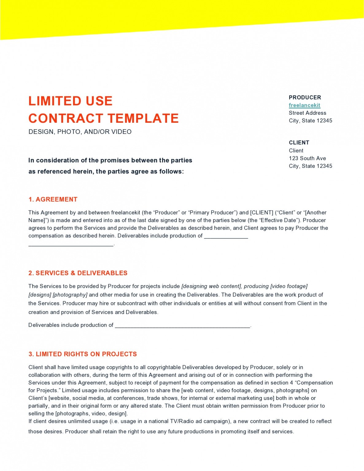 sample 38 free freelance contract templates ms word  templatelab freelance video editing contract template pdf