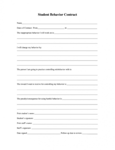 sample behavior contract  fill out and sign printable pdf template  signnow behavior contract template for elementary students example