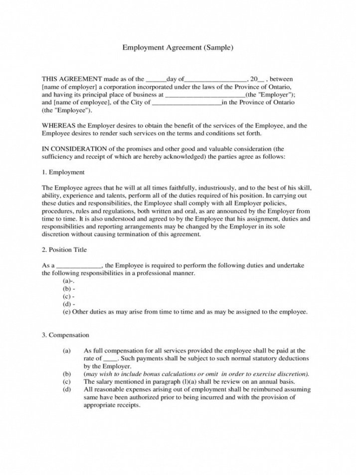 sample free employment contract template ~ addictionary temporary employee contract template