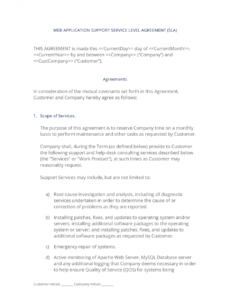sample web application support services contract  3 easy steps logging contract template doc