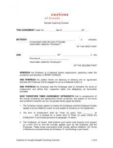 13 sports coach contract example templates  docs word life coach contract template pdf