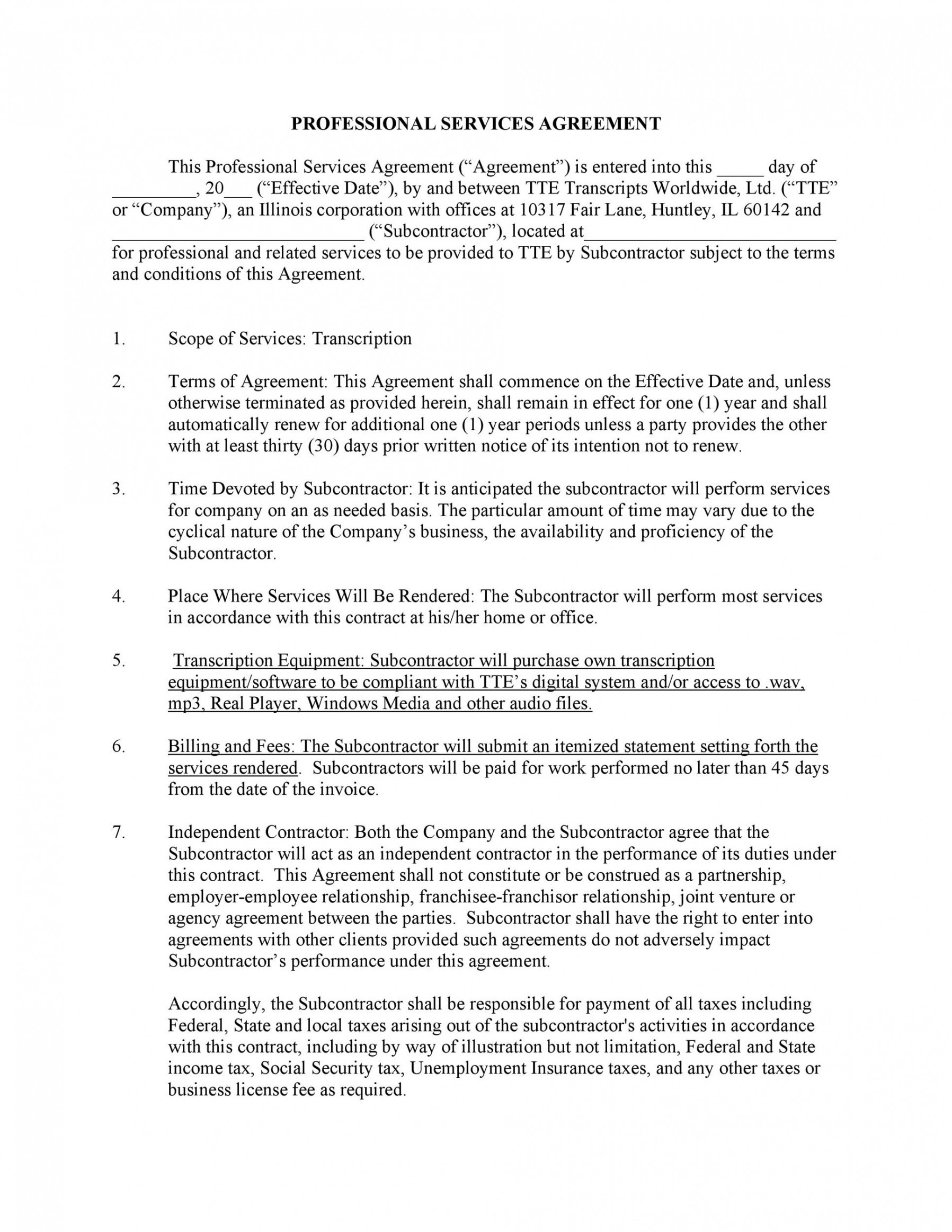 50 professional service agreement templates &amp;amp; contracts it services contract template pdf