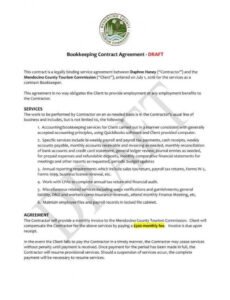 6 bookkeeping contract templates  pdf word  free accounting services contract template doc