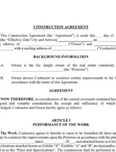 construction contract template  approveme  free contract home building contract template pdf