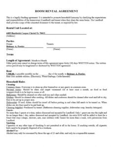 editable 39 simple room rental agreement templates  templatearchive rent a room contract template doc