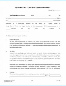 editable √ free printable residential construction contract template home building contract template doc