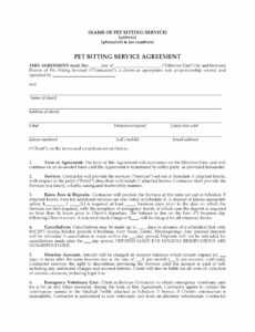 editable pet sitter contract forms package dog sitting contract template word
