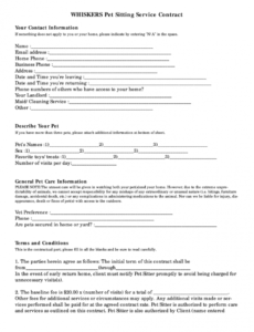 editable pet sitter forms  fill out and sign printable pdf template  signnow dog sitting contract template doc