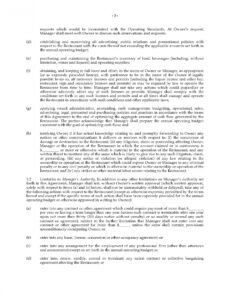 editable restaurant management agreement restaurant management contract template pdf