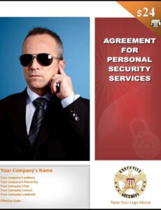 editable sample bodyguard services contract template security service contract template sample