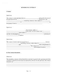 free 10 bathroom renovation contract template examples  pdf home renovation contract template doc