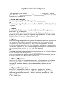 free 50 free independent contractor agreement forms &amp;amp; templates self employed contract template pdf