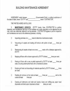 free free 12 maintenance agreement forms in pdf property maintenance contract template