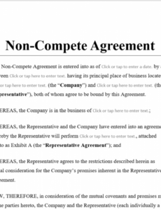 free noncompete agreement template  antonlegal no compete contract template doc