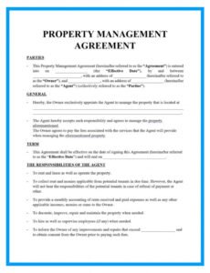 free property management agreement form and template property maintenance contract template pdf