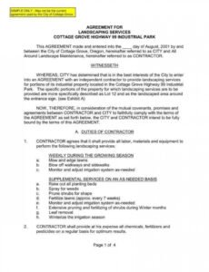 landscape maintenance contract template ~ addictionary lawn maintenance contract template pdf