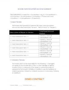 on site computer repair and support short  3 easy steps computer maintenance contract template excel