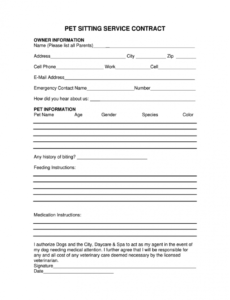 pet agreement form  fill out and sign printable pdf template  signnow pet care contract template excel