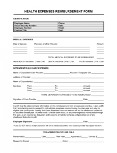 reimbursement form medical expenses template  by business medical billing contract template word