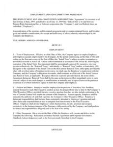 sample 39 readytouse noncompete agreement templates  templatelab no compete contract template