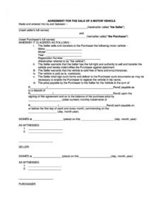 sample 42 printable vehicle purchase agreement templates  templatelab car sale contract with payments template example