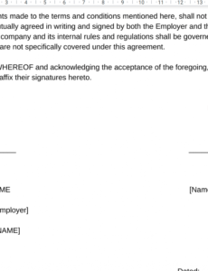 sample employee agreement bond or contract format sample templates blogger contract template excel