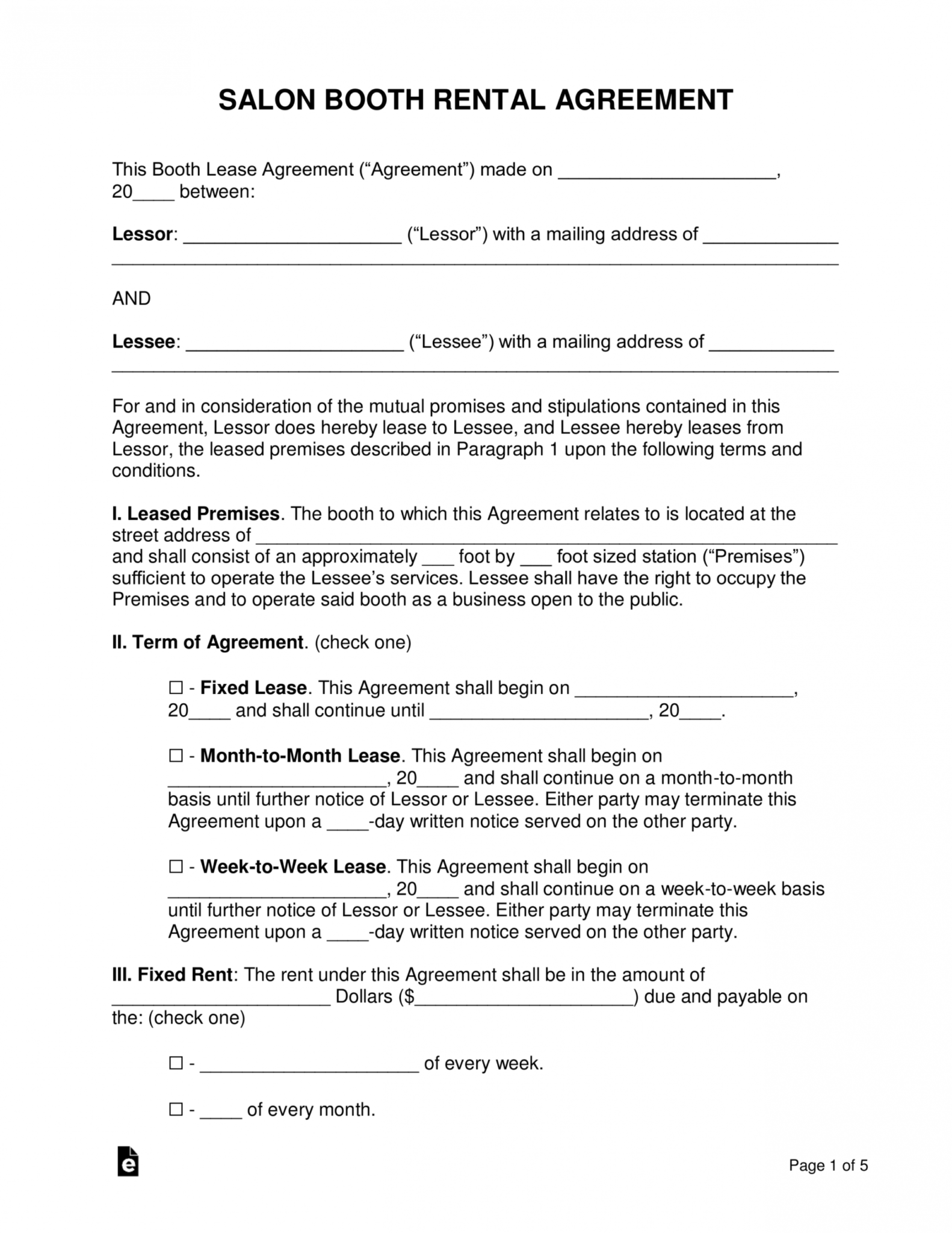 Free Facility Rental Agreement Template