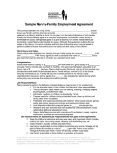 sample nanny contract  fill out and sign printable pdf template  signnow part time nanny contract template