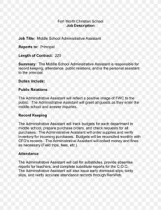 sample résumé personal assistant job description administrative personal assistant contract template