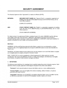 sample security agreement template  by businessinabox™ security service contract template pdf