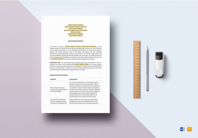 sample webdesign contract