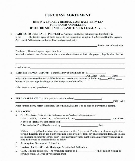 Costum Seller Financing Contract Template  Example
