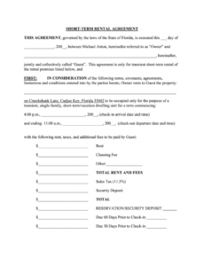 Costum Vacation Home Rental Contract Template Doc Example