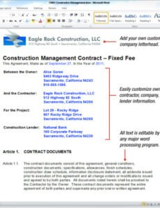 Editable Commercial Interior Design Contract Template Excel Sample