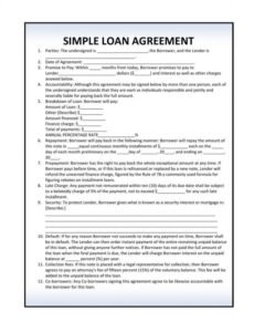 Free Legal Contract Template For Borrowing Money Word Sample