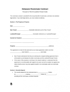 Free Room Rental Contract Template Pdf