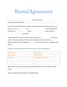 Free Room Rental Contract Template Word