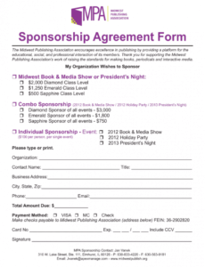 free sponsorship clause  fill online printable fillable blank event sponsorship contract template