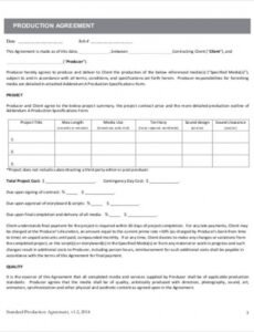 Free Video Production Contract Template Pdf