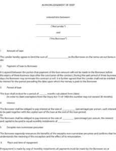 Printable Legal Contract Template For Borrowing Money Word
