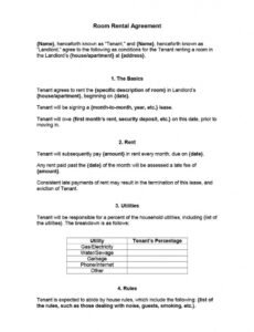 Room Rental Contract Template