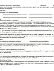 Roommate Rental Contract Template Word Sample