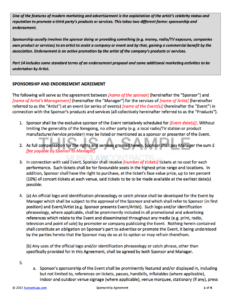 sample sponsorship contract event sponsorship contract template excel